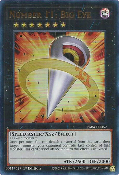 Number 11: Big Eye (UR) RA04-EN062 card from Quarter Century Stampede