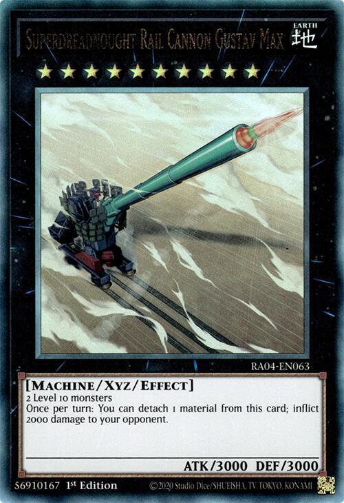 Superdreadnought Rail Cannon Gustav Max (PUR) RA04-EN063 card from Quarter Century Stampede