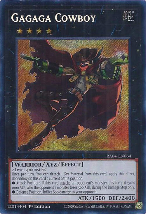 Gagaga Cowboy (Secret Rare) RA04-EN064 card from Quarter Century Stampede