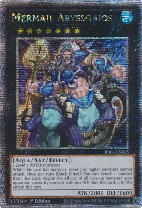 Mermail Abyssgaios (Quarter Century Secret Rare) RA04-EN065 card from Quarter Century Stampede