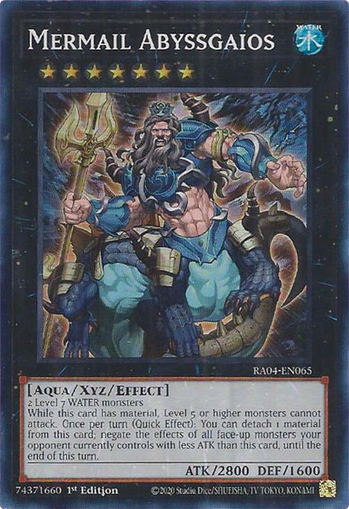 Mermail Abyssgaios RA04-EN065 card from Quarter Century Stampede
