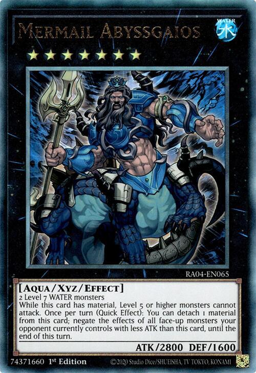 Mermail Abyssgaios (PUR) RA04-EN065 card from Quarter Century Stampede