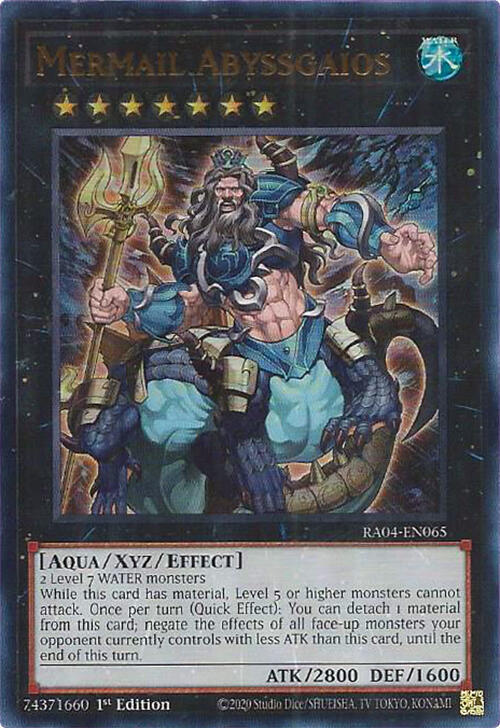Mermail Abyssgaios (UR) RA04-EN065 card from Quarter Century Stampede