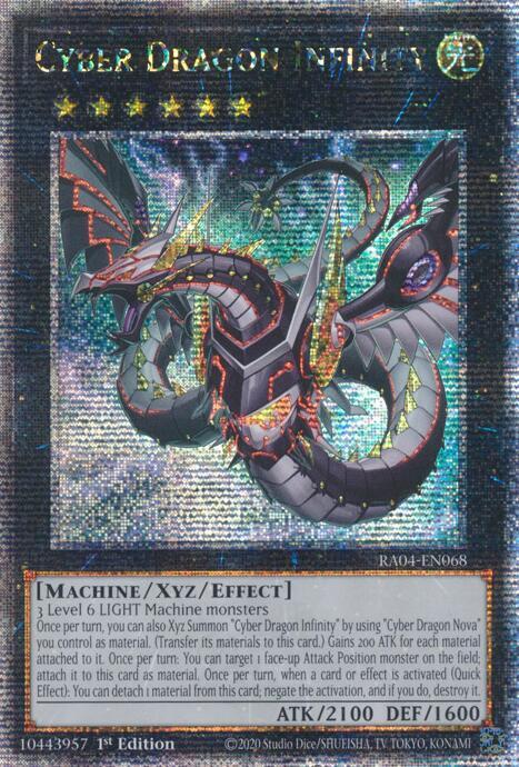 Cyber Dragon Infinity (Alternate Art) (Quarter Century Secret Rare) RA04-EN068 card from Quarter Century Stampede