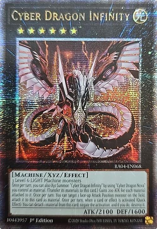 Cyber Dragon Infinity (Quarter Century Secret Rare) RA04-EN068 card from Quarter Century Stampede