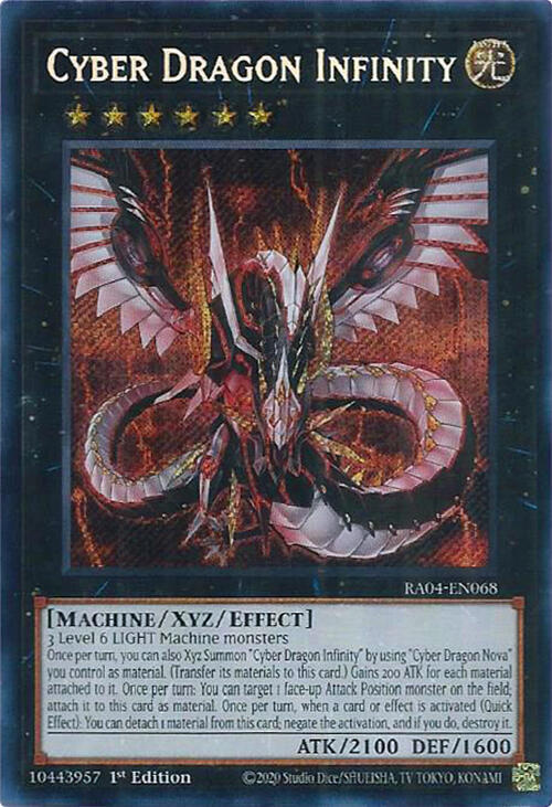 Cyber Dragon Infinity (Secret Rare) RA04-EN068 card from Quarter Century Stampede
