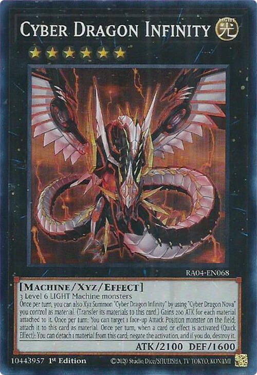 Cyber Dragon Infinity RA04-EN068 card from Quarter Century Stampede
