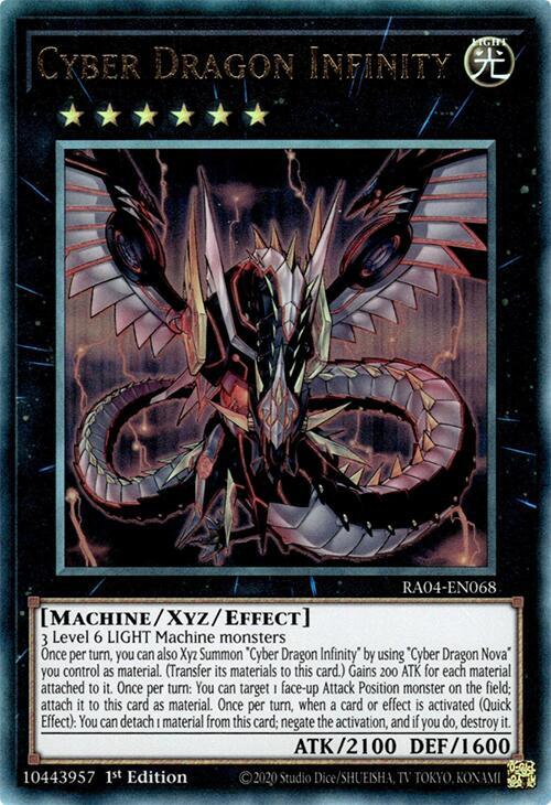 Cyber Dragon Infinity (PUR) RA04-EN068 card from Quarter Century Stampede
