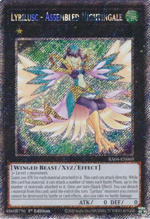 Lyrilusc - Assembled Nightingale (Platinum Secret Rare) RA04-EN069 card from Quarter Century Stampede