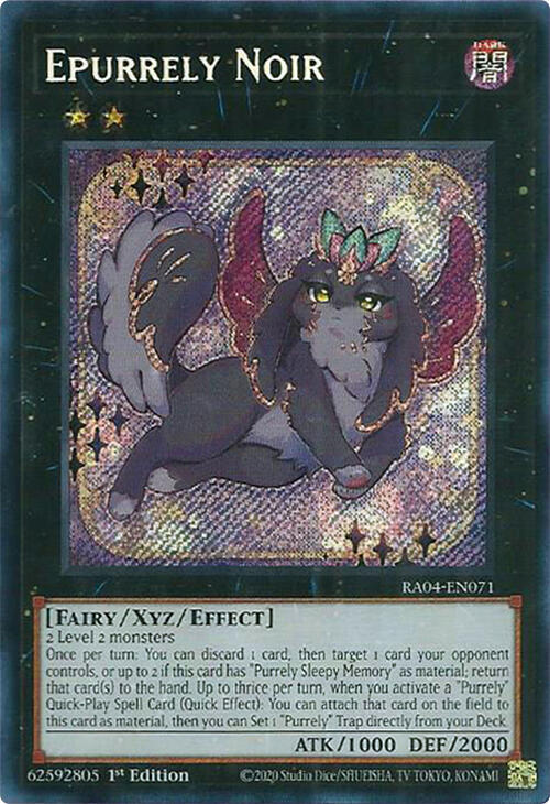 Epurrely Noir (Secret Rare) RA04-EN071 card from Quarter Century Stampede