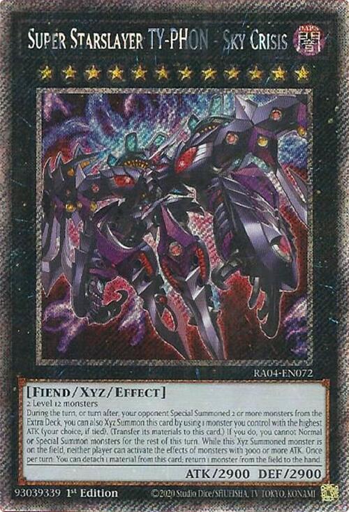 Super Starslayer TY-PHON - Sky Crisis (Platinum Secret Rare) RA04-EN072 card from Quarter Century Stampede