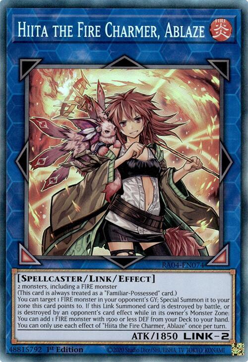 Hiita the Fire Charmer, Ablaze (PCR) RA04-EN074 card from Quarter Century Stampede