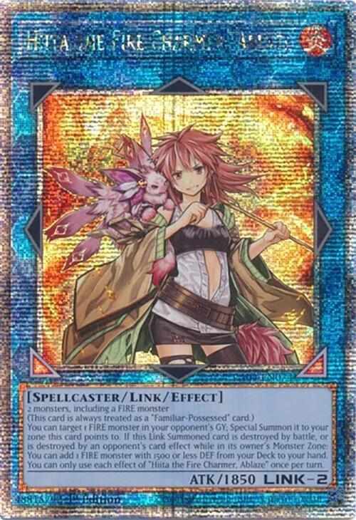 Hiita the Fire Charmer, Ablaze (Quarter Century Secret Rare) RA04-EN074 card from Quarter Century Stampede