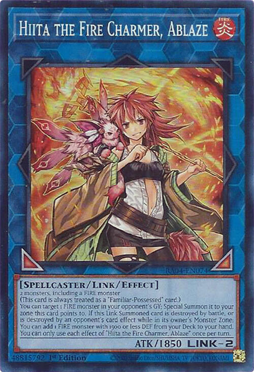 Hiita the Fire Charmer, Ablaze RA04-EN074 card from Quarter Century Stampede