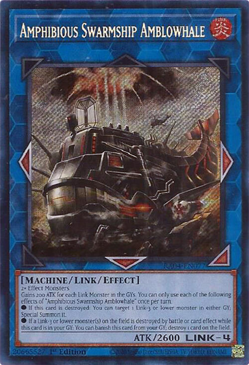 Amphibious Swarmship Amblowhale (Secret Rare) RA04-EN077 card from Quarter Century Stampede