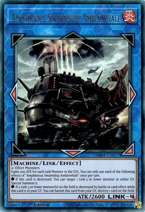 Amphibious Swarmship Amblowhale (PUR) RA04-EN077 card from Quarter Century Stampede