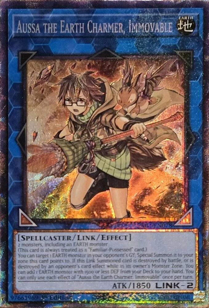 Aussa the Earth Charmer, Immovable (PCR) RA04-EN078 card from Quarter Century Stampede