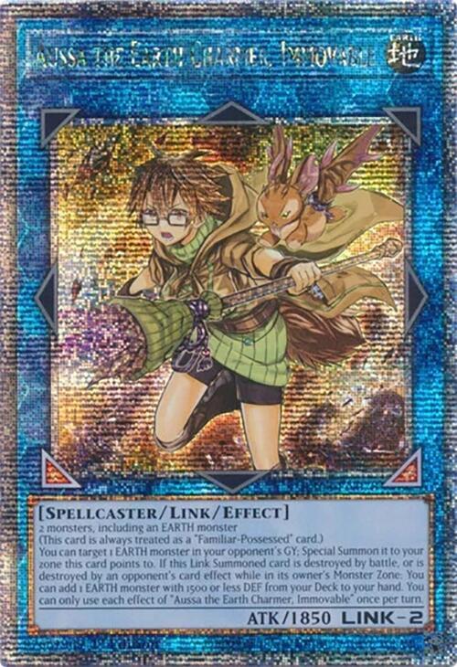 Aussa the Earth Charmer, Immovable (Quarter Century Secret Rare) RA04-EN078 card from Quarter Century Stampede