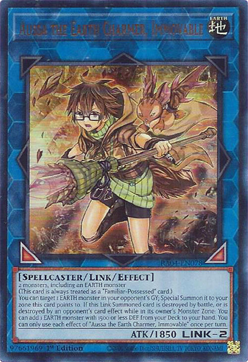 Aussa the Earth Charmer, Immovable (UR) RA04-EN078 card from Quarter Century Stampede