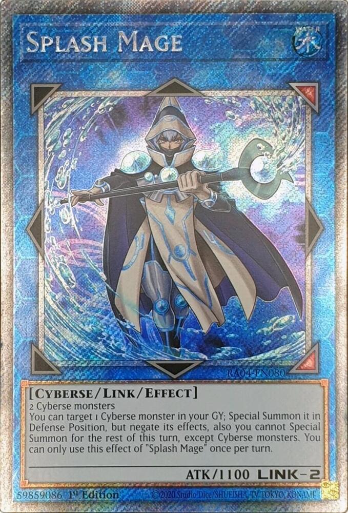 Splash Mage (Platinum Secret Rare) RA04-EN080 card from Quarter Century Stampede