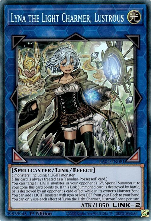 Lyna the Light Charmer, Lustrous (PCR) RA04-EN081 card from Quarter Century Stampede