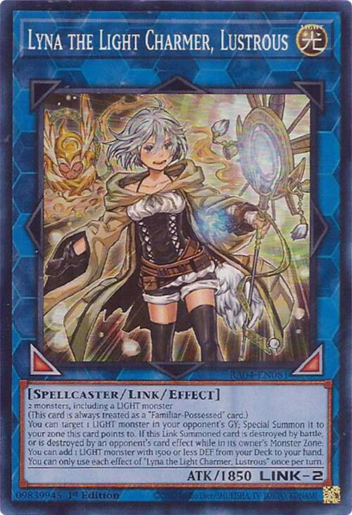 Lyna the Light Charmer, Lustrous RA04-EN081 card from Quarter Century Stampede