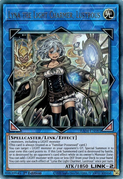 Lyna the Light Charmer, Lustrous (PUR) RA04-EN081 card from Quarter Century Stampede