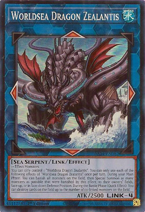 Worldsea Dragon Zealantis RA04-EN082 card from Quarter Century Stampede