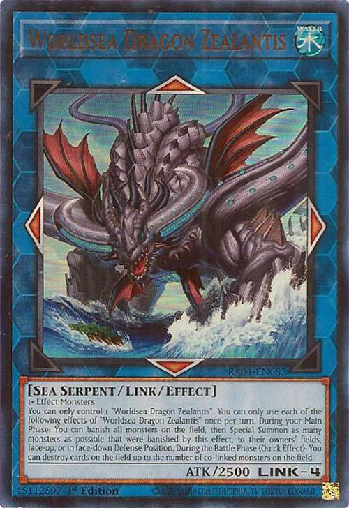 Worldsea Dragon Zealantis (UR) RA04-EN082 card from Quarter Century Stampede