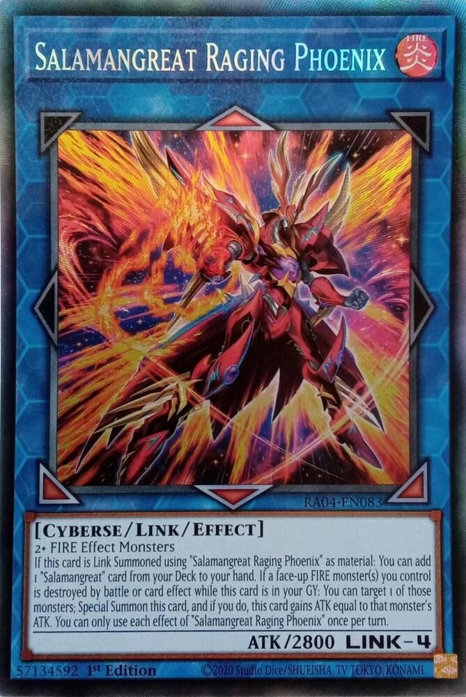 Salamangreat Raging Phoenix (PCR) RA04-EN083 card from Quarter Century Stampede