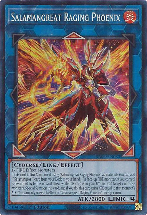 Salamangreat Raging Phoenix RA04-EN083 card from Quarter Century Stampede