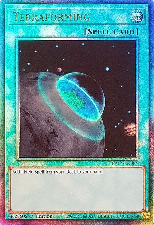 Terraforming (PUR) RA04-EN084 card from Quarter Century Stampede