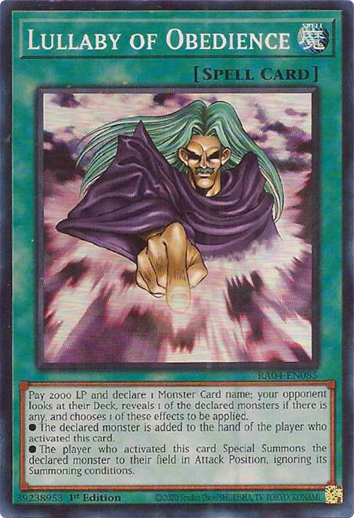 Lullaby of Obedience RA04-EN085 card from Quarter Century Stampede