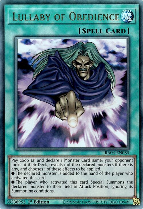 Lullaby of Obedience (PUR) RA04-EN085 card from Quarter Century Stampede