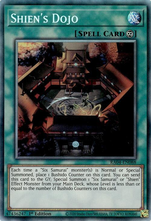 Shien's Dojo (PCR) RA04-EN088 card from Quarter Century Stampede