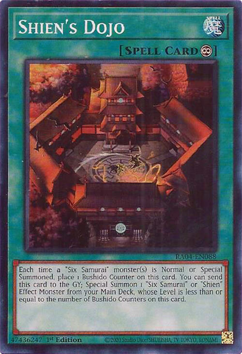 Shien's Dojo RA04-EN088 card from Quarter Century Stampede