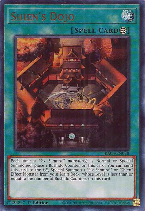 Shien's Dojo (UR) RA04-EN088 card from Quarter Century Stampede