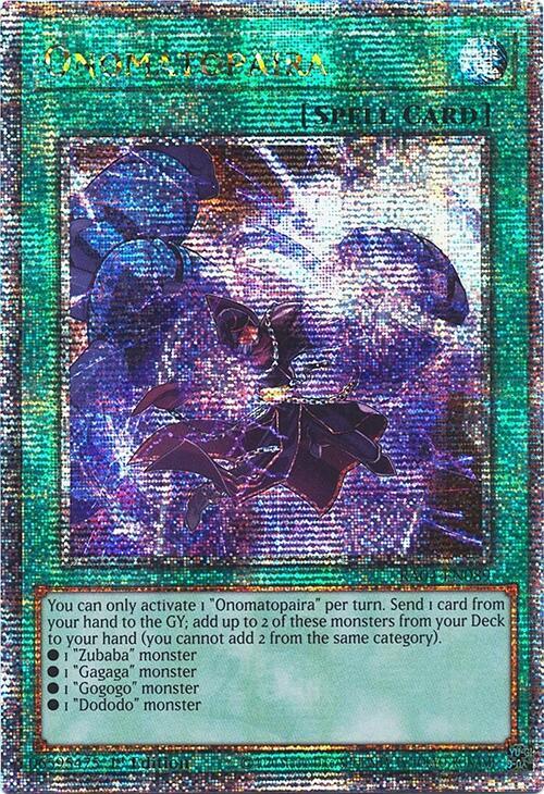 Onomatopaira (Quarter Century Secret Rare) RA04-EN089 card from Quarter Century Stampede