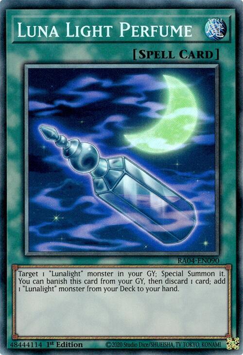 Luna Light Perfume (PCR) RA04-EN090 card from Quarter Century Stampede