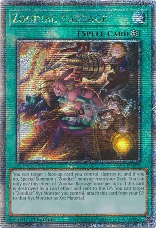 Zoodiac Barrage (Quarter Century Secret Rare) RA04-EN091 card from Quarter Century Stampede
