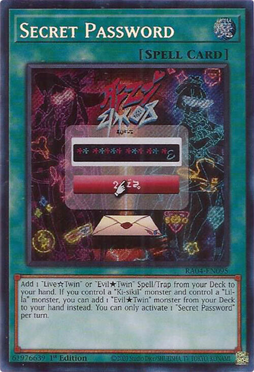 Secret Password (Secret Rare) RA04-EN095 card from Quarter Century Stampede