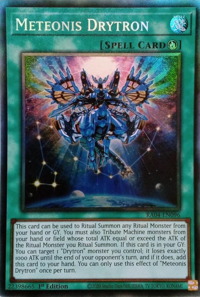 Meteonis Drytron (PCR) RA04-EN096 card from Quarter Century Stampede