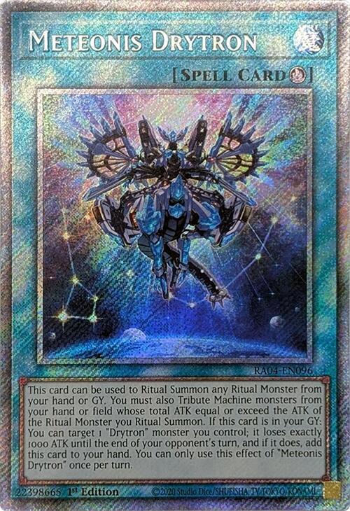 Meteonis Drytron (Platinum Secret Rare) RA04-EN096 card from Quarter Century Stampede
