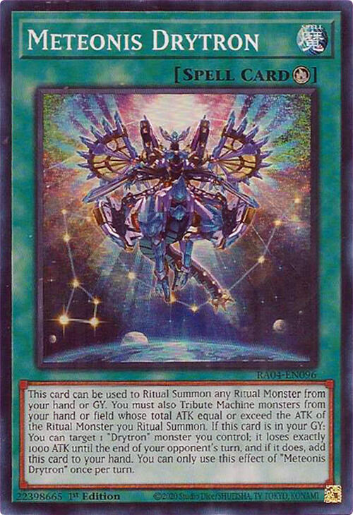 Meteonis Drytron RA04-EN096 card from Quarter Century Stampede