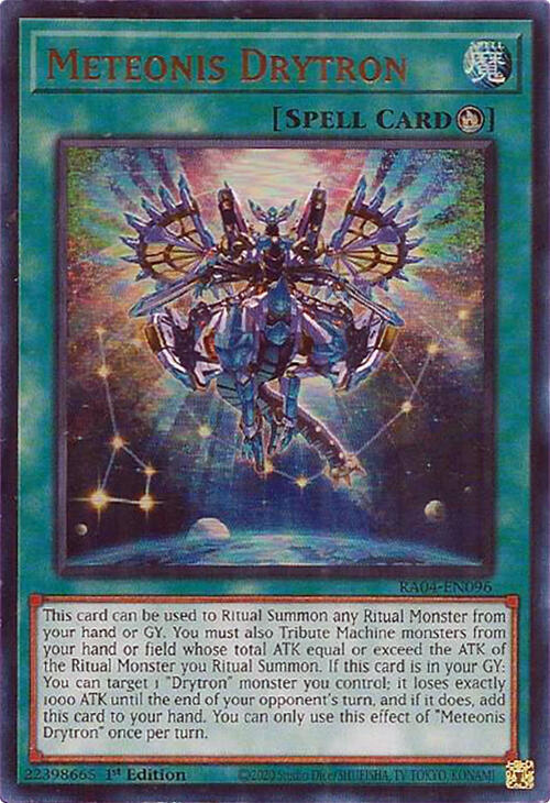 Meteonis Drytron (UR) RA04-EN096 card from Quarter Century Stampede