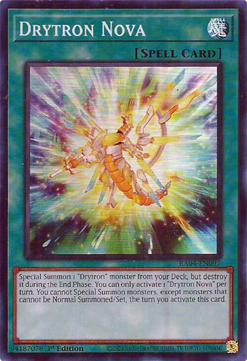 Drytron Nova RA04-EN097 card from Quarter Century Stampede
