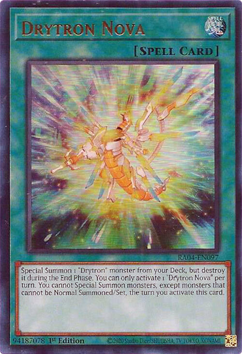 Drytron Nova (UR) RA04-EN097 card from Quarter Century Stampede