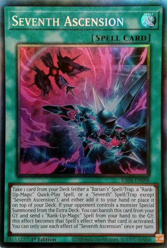 Seventh Ascension (PCR) RA04-EN098 card from Quarter Century Stampede