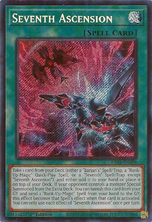 Seventh Ascension (Secret Rare) RA04-EN098 card from Quarter Century Stampede