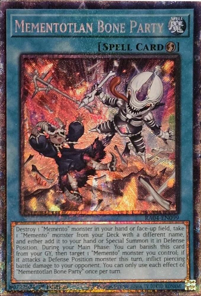 Mementotlan Bone Party (PCR) RA04-EN099 card from Quarter Century Stampede
